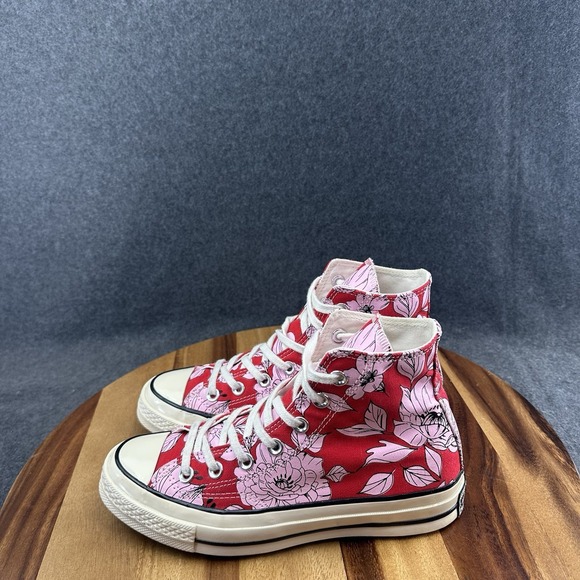 CONVERSE Chuck Taylor 70 Vintage Floral Hi Top Sneaker 568373C University Red 7 - Picture 6 of 10